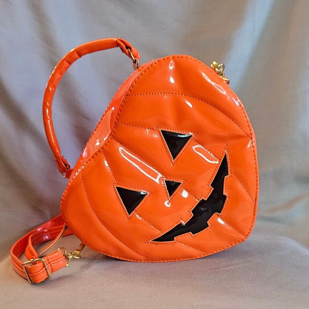 Orange Pumpkin Face Women's Bag